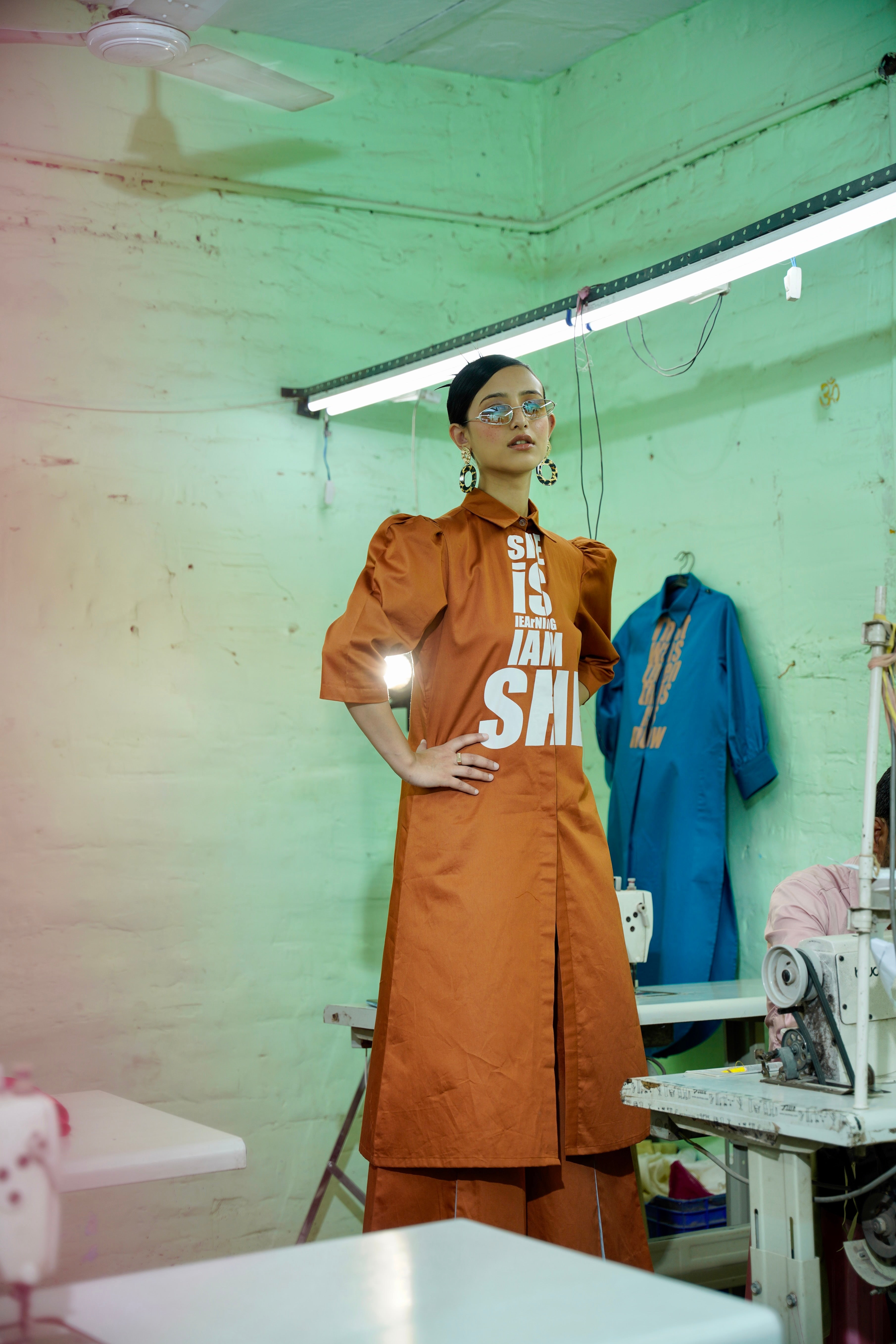 The Statement "She is Learning Iam She" front Print Tunic